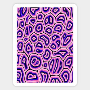 Pink Blue and Black Groovy Liquid Marble Swirls Magnet